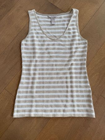 Banana Republic: Streifentop Weiss-Gold Gr. XS
