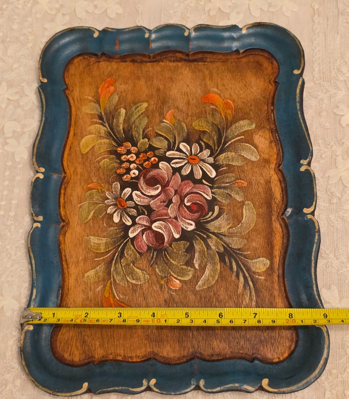 Piatti di portata: Vintage Holztablett mit Blumenmuster, Handbemalt – Usato da Rheinsulz venduto da Dred 5
