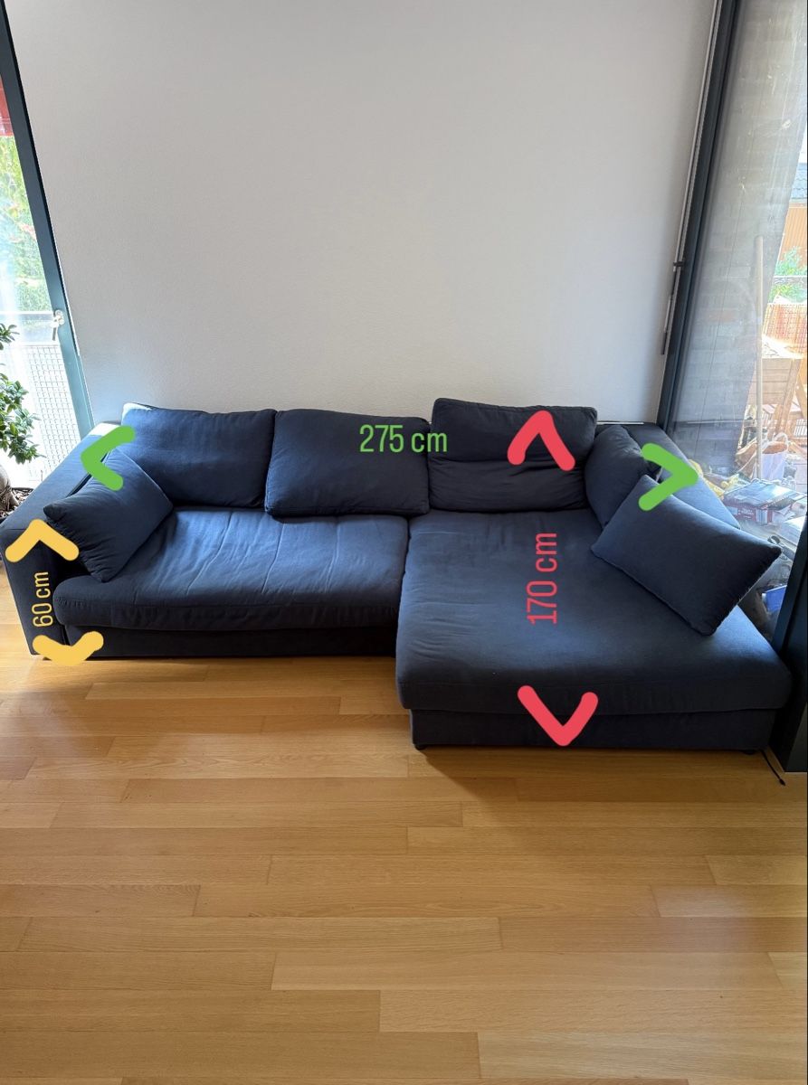 Divani: Sofa Stoff Dunkelblau (2 Einzelne hälften!)  – Usato da Reinach BL venduto da Alex.1998. 1