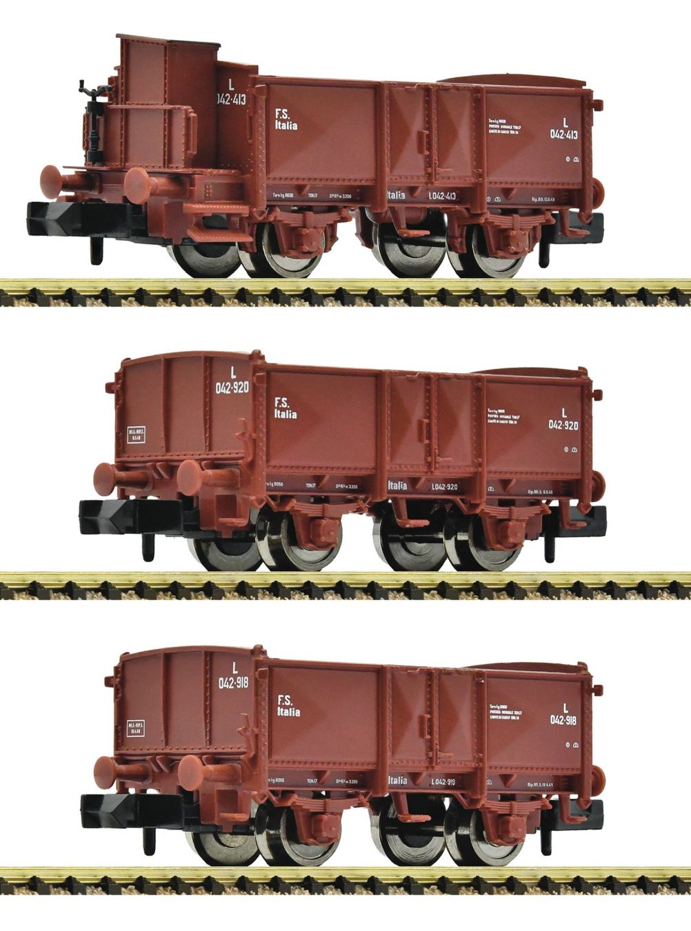 Fleischmann Modelleisenbahnen: Fleischmann 6660034 FS 3-tlg. Set: Offene Güterwagen – Neu und originalverpackt aus Derendingen von FischertraiNs