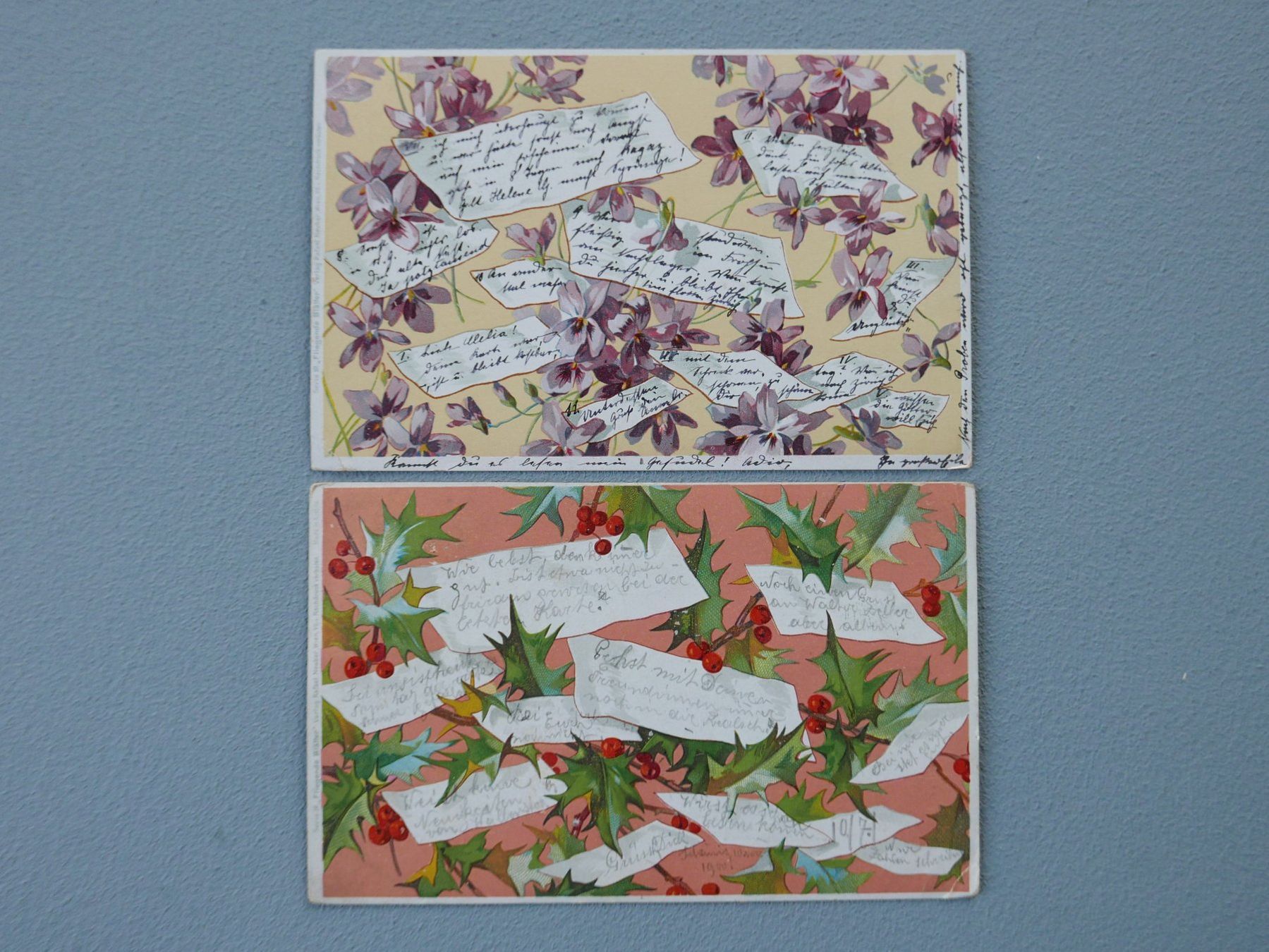 Cartoline postali: ANTIKE ANSICHTSKARTEN FLORALES MUSTER 1900 1899 – Usato da Balgach venduto da Zwischenraum