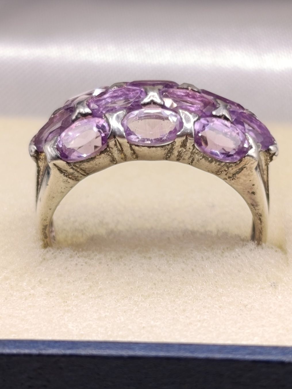 Anelli: Vintage 925er Silber Ring mit Amethyst Edelsteine Top – Usato da Steffisburg venduto da 1.Schmuckschatulle 1