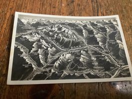 Alte Albula Bahn vintage Karte - Topografie Graubünden