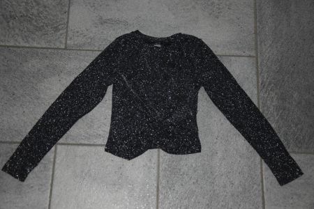 Mädchen Crop langarm Shirt gr. 134/140 mit Glitzer