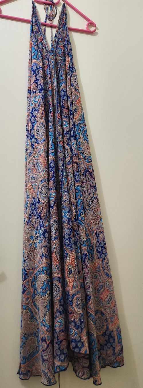 Kleider: Robe longue imprimée DEEPTI S.C. 70% soie, taille unique – Gebraucht aus Niedergösgen von Eva2410
