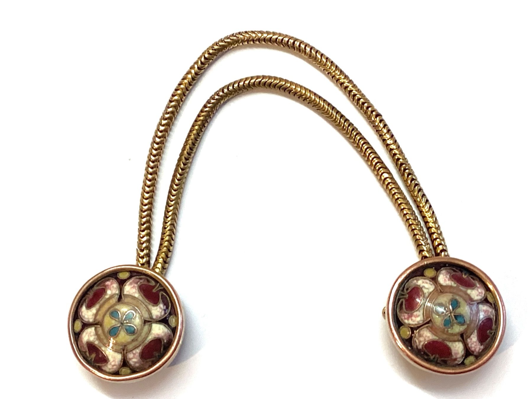 Spille & Fermagli: Alte Doppelbrosche, Cloisonné Emaille, Schlangenkette – Usato da Eglisau venduto da mar_5rn2 8