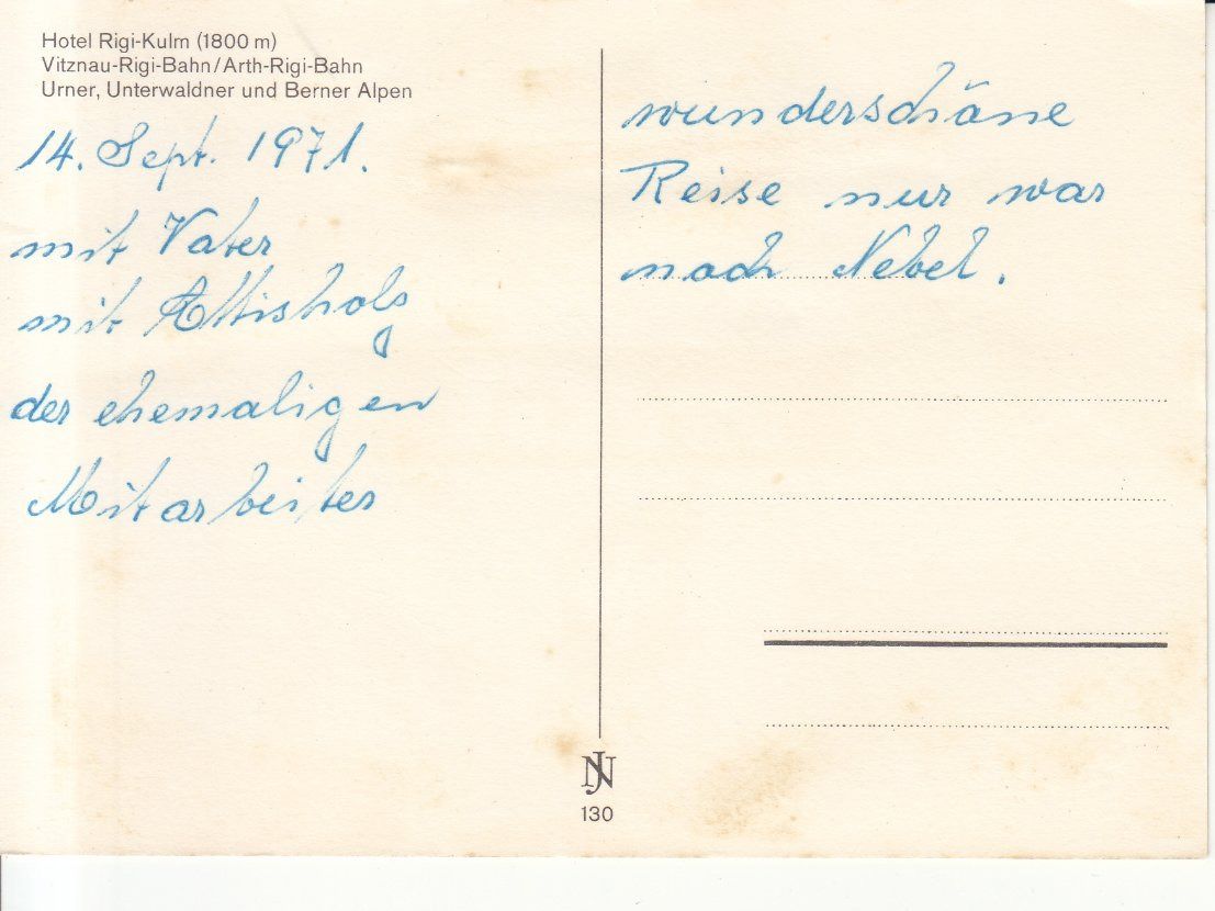 Cartoline postali: Rigi 1971 – Usato da Bürglen TG venduto da StampGraf 1