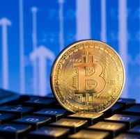 Bitcoin Münze Gold plated. Kostenfreie Zustellung!