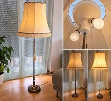 Elegante Vintage Stehlampe  3-flammig  ca. 166 cm 