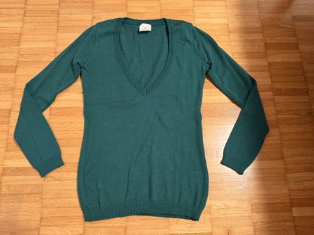 Damen Pullover, Smaragd Grün, Gr S, 50% Wolle