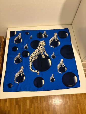 Foulard en soie Cartier Paris Panthère – Bleu roi