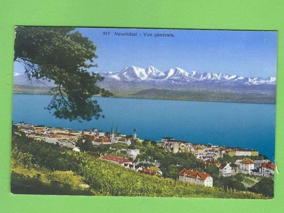 Cartoline postali: Neuchâtel - Vue générale. – Usato da Zürich venduto da t24_de
