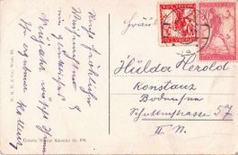 BALKAN Befreiungsmarken 1919 auf Postkarte