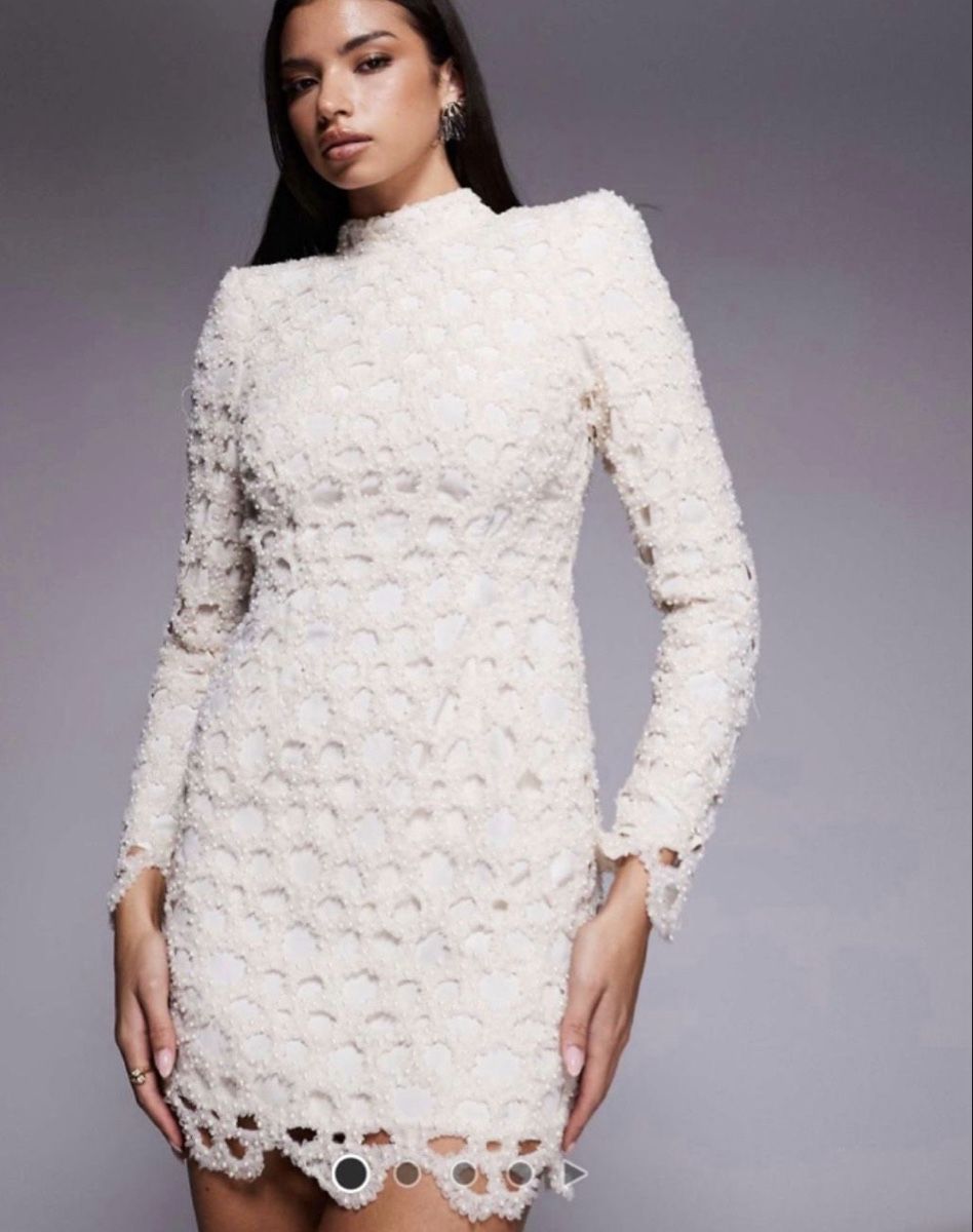 Asos Vestiti: Robe ASOS LUXE perlée  Ivory  Taille 38/40  Neuve – Nuovo e nell'imballaggio originale da Clarens venduto da GS_Jean
