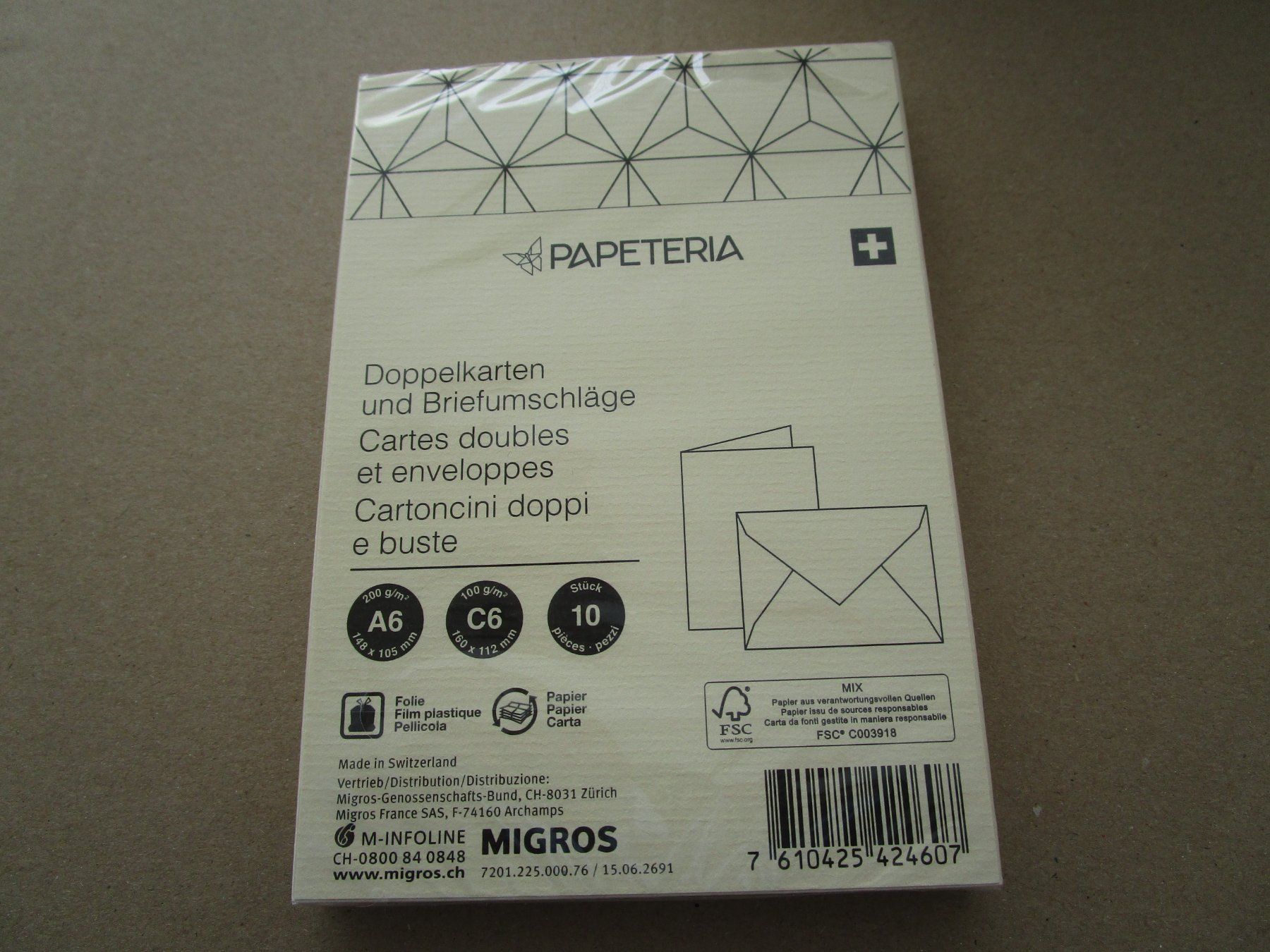 Cartoline: Doppelkarten und Briefumschlag / Bastelkarten A6/C6 – Nuovo e nell'imballaggio originale da Grenchen venduto da Uhus15