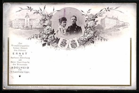 Cartoline postali: Vermählungsfeier Prinz Ernst von Sachse – Usato da Berlin venduto da bartko-reher