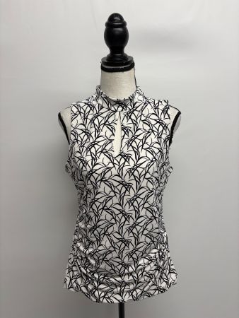 White House Black Market Top Gr. M weiss schwarz Print