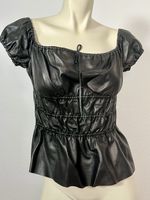 🖤 PRADA Top aus Kunstleder – Grösse 34 (EU) | Schwarz 🖤