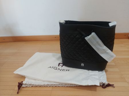 Tasche, Aigner Bucket Bag, schwarz NEU