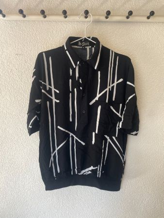 Vintage Black & white pattern polo size M