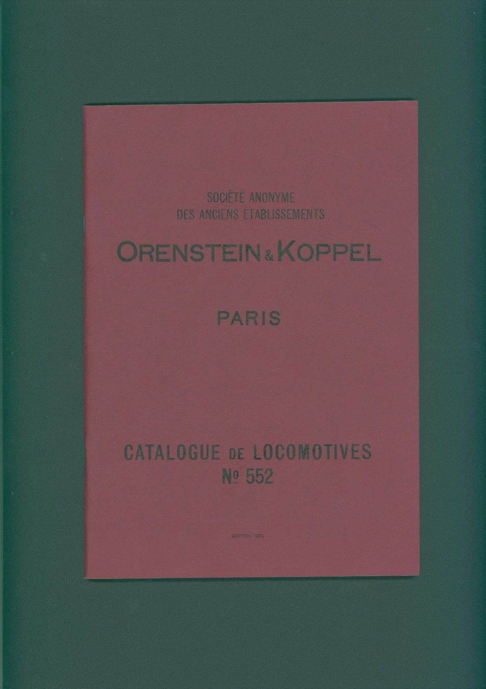 Libri: Reprint ORENSTEIN & KOPPEL CAT. No. 552 – Nuovo (secondo la descrizione) da Zürich venduto da narrow_gauge