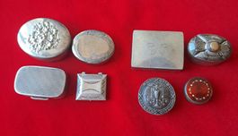 Konvolut 8 Silber Pillen Dosen Pill Boxes