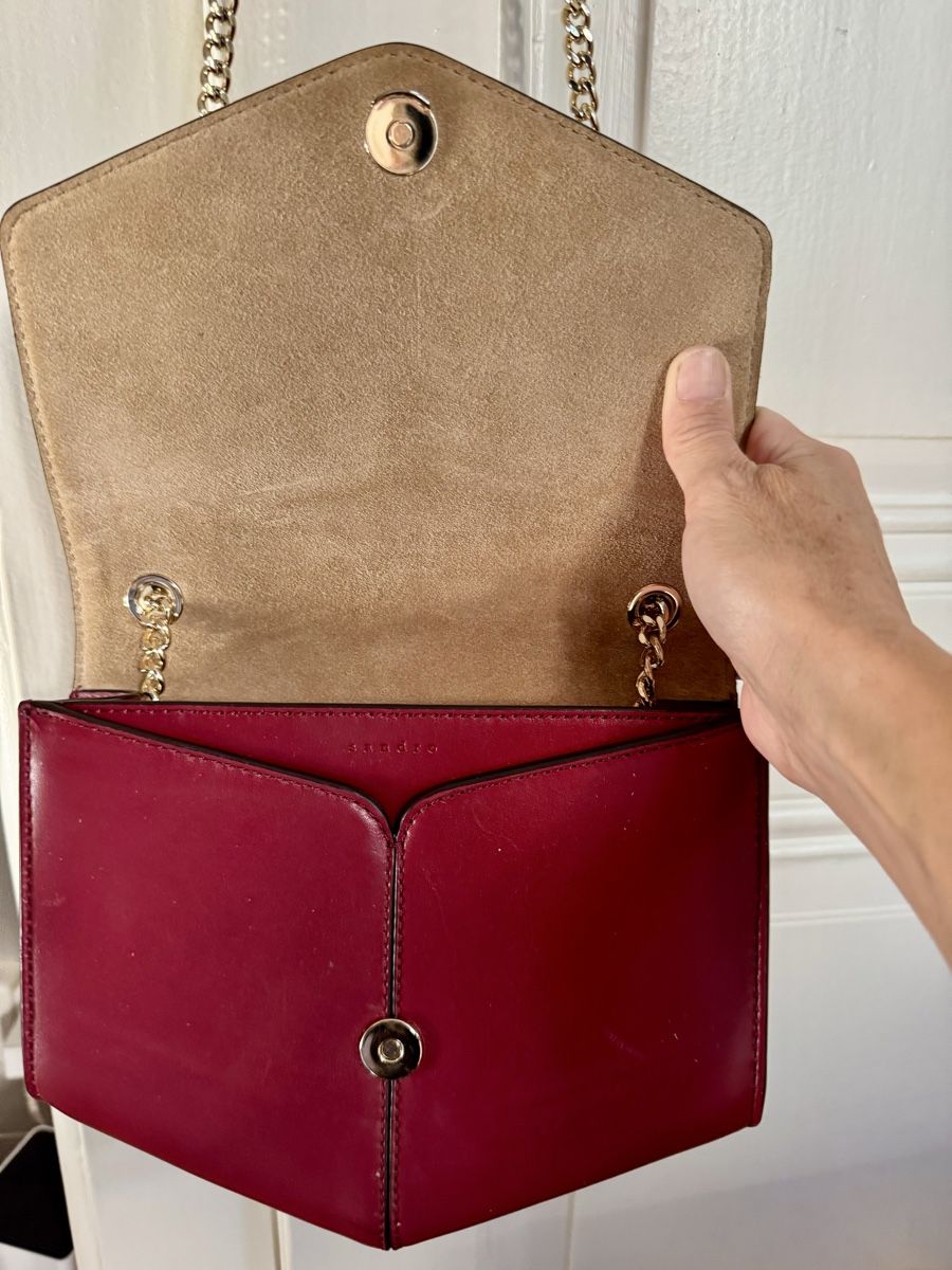 Sandro Borse da donna: Élégant sac bordeaux avec chaîne dorée – Nuovo (secondo la descrizione) da Genève venduto da inf_2ggr 2