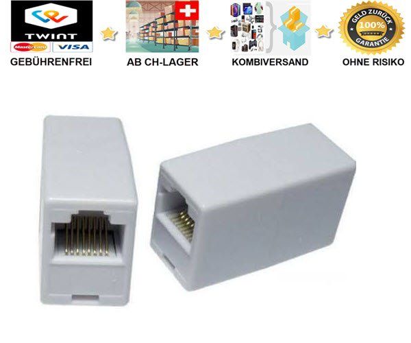RJ45 Kupplung Adapter Verbindungsstück internet Lan kabel rj | Kaufen ...