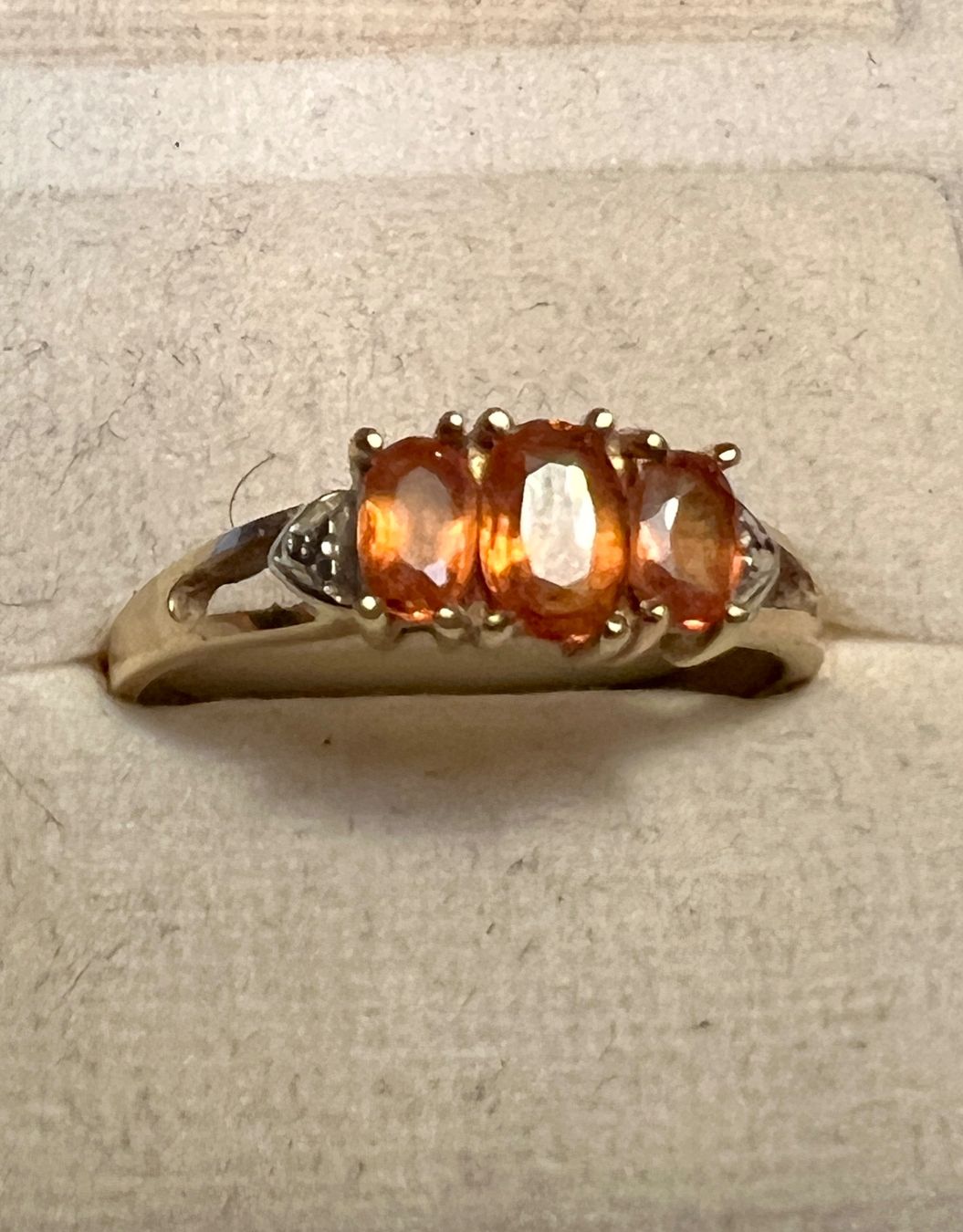 Anelli: Gold-Ring 14K mit Citrin oder Feueropal – Usato da Chur venduto da Penting1935 1
