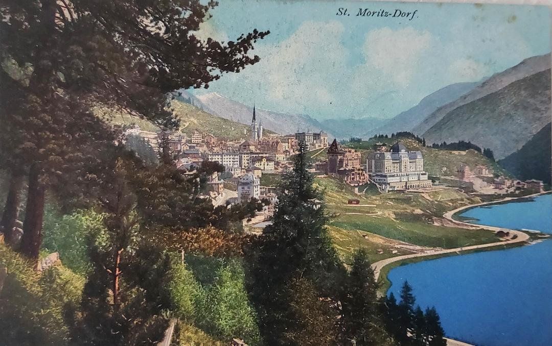 Ansichtskarten: St. MORITZ - DORF – Gebraucht aus Delémont von Domdom1