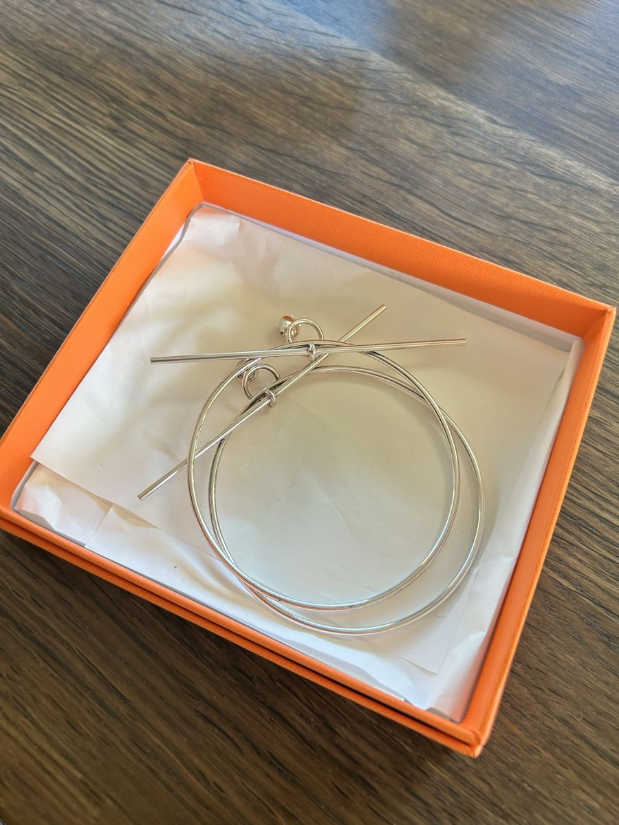 Hermès Orecchini pendenti & Orecchini a lobo: Boucles d’oreilles créoles Hermès Loop – Usato da Lully VD venduto da Garance040 8