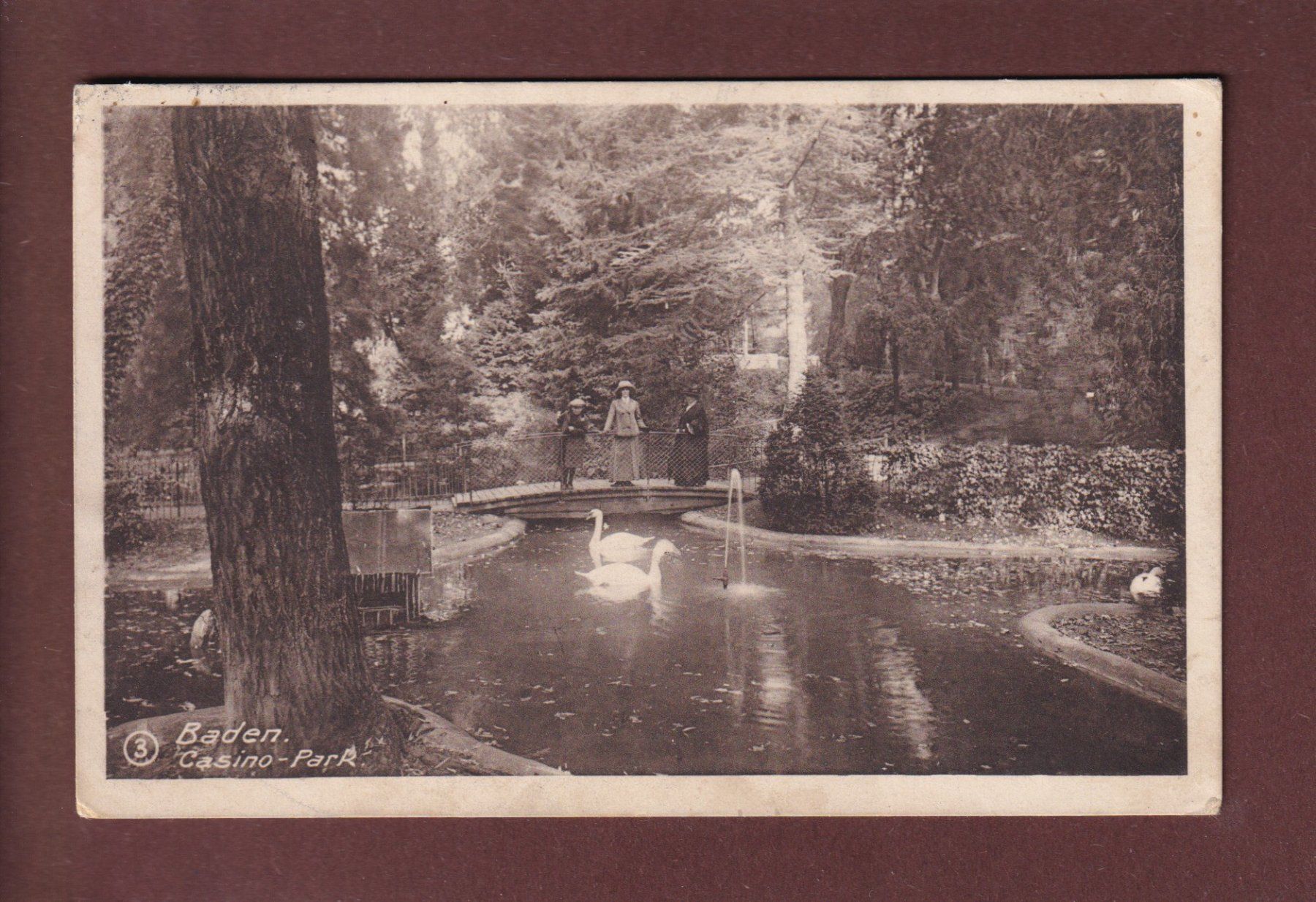 Cartoline postali: BADEN - Casino-Park - Leute - 1920 – Usato da Pully venduto da nicecards