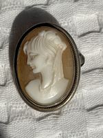 Ciondolo / Spilla cammeo vintage in argento 925 