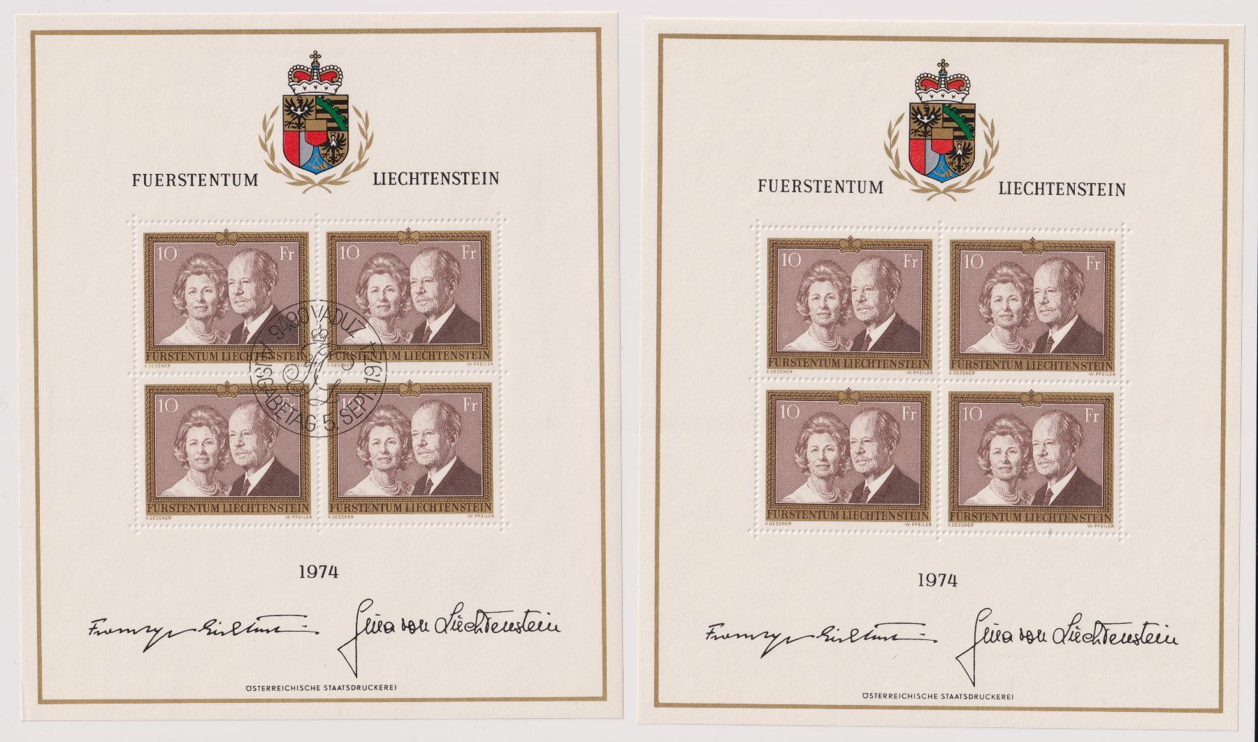 Tutti i francobolli: FL Kleinbögen Freimarke 1974 – Usato da Bellach venduto da qsearch