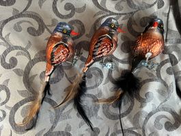 3 Bartmeisen Bartmeise Vogel Christbaumschmuck
