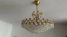 2x Original Kronleuchter Messing Glas echt Swarovski 1980er