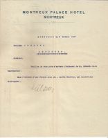 Briefkopf Montreux Palace Hotel 1907