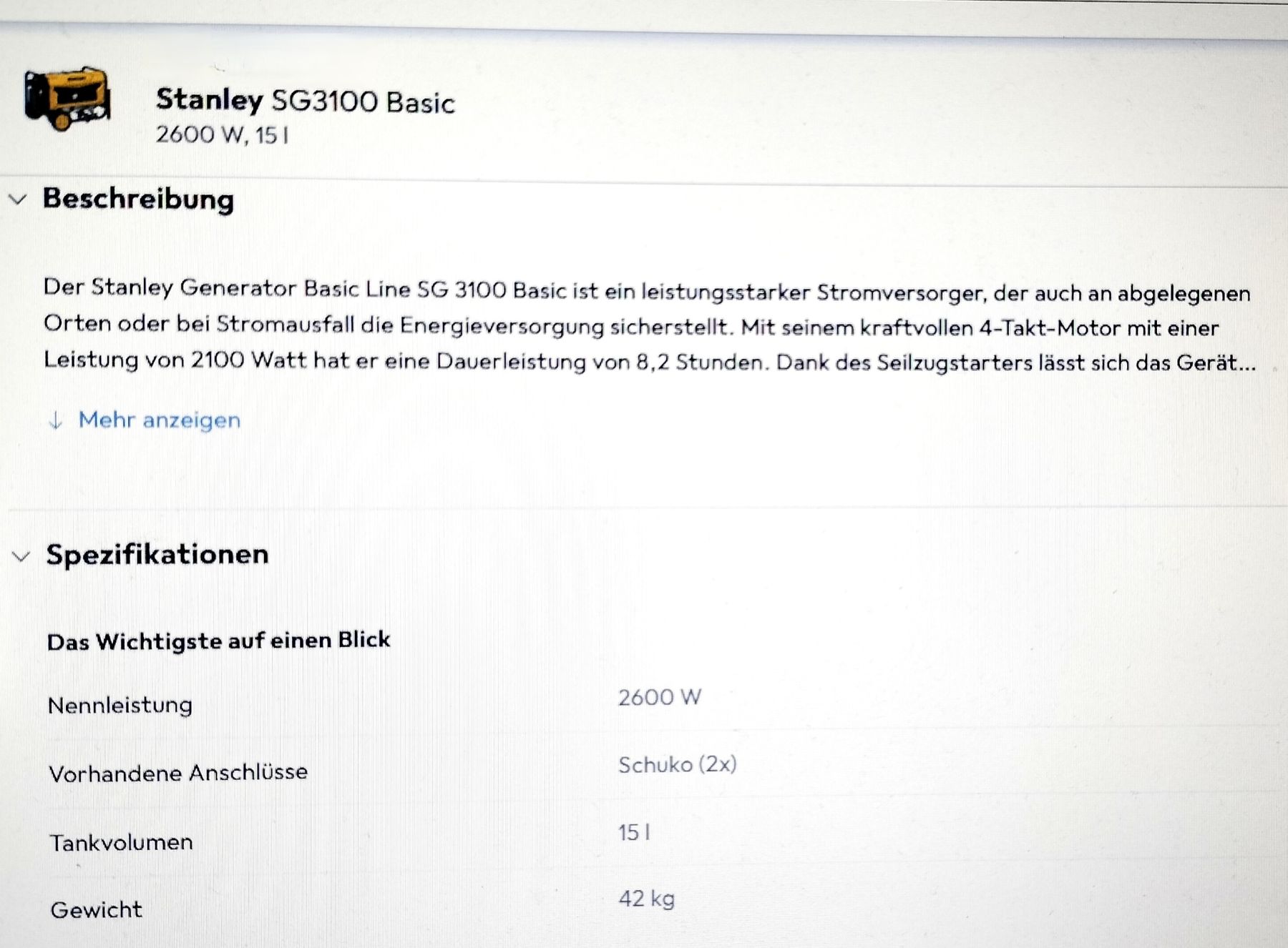 Stanley Générateurs de courant: Generator – D'occasion à Binningen par baselboy01 7