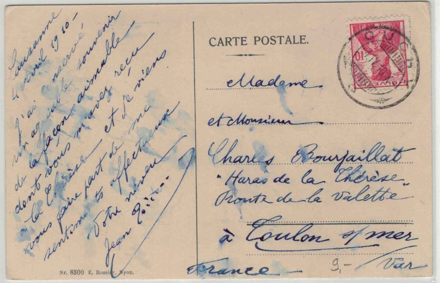 Ansichtskarten: VS 12 Chandolin Vue générale 1910 – Gebraucht aus Fribourg von philafri 1