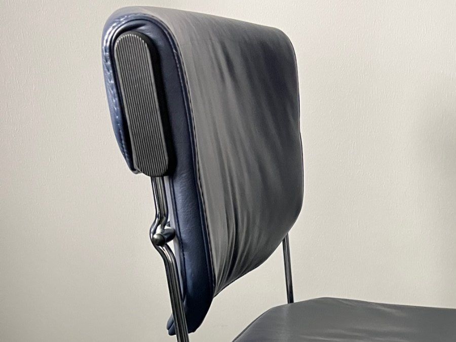 Giroflex Sedie: 10 Moderner Freischwinger Stuhl, Blau Leder, Giroflex! – Usato da Olten venduto da ELHANDEL 2
