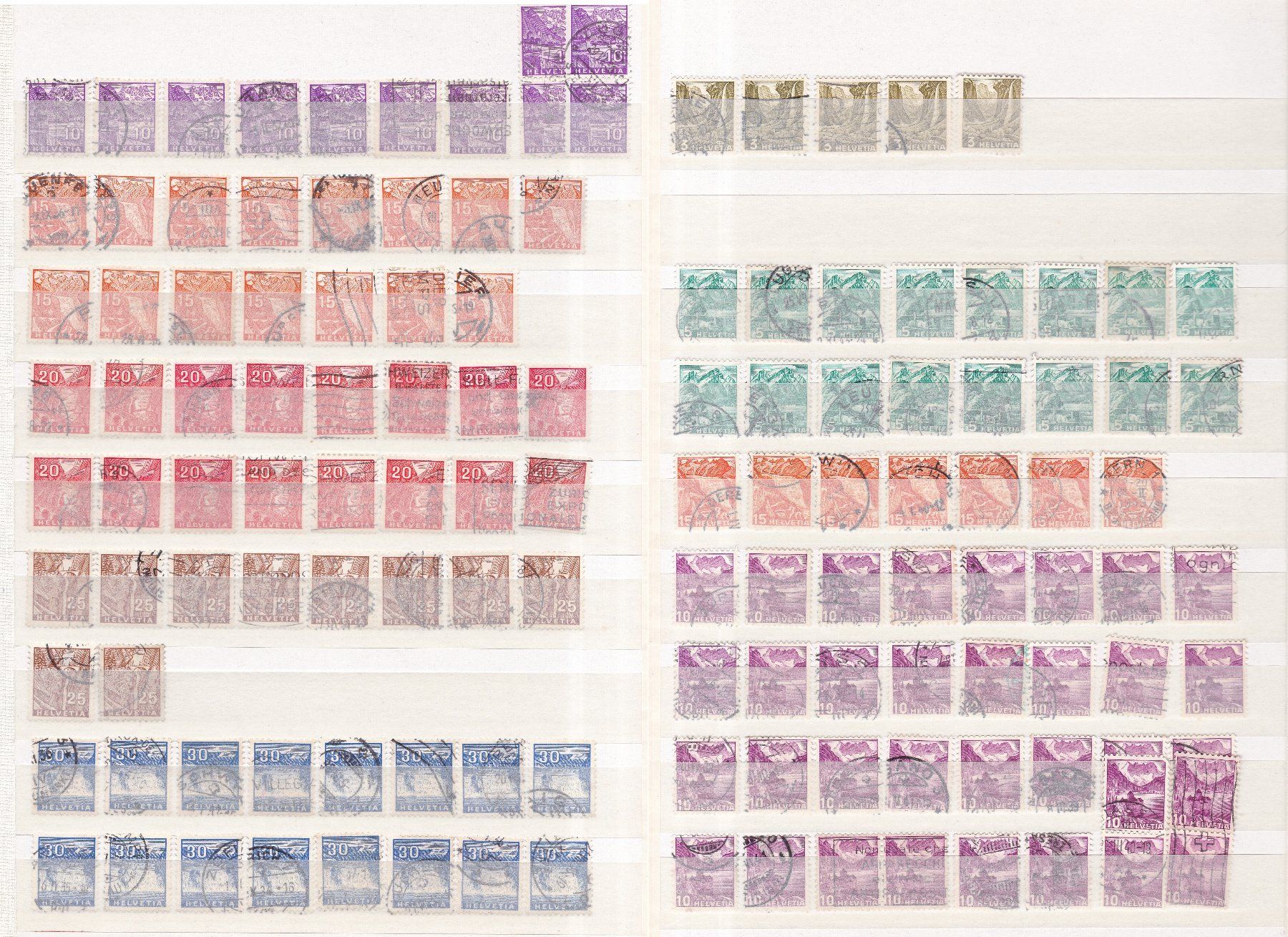 Alle Briefmarken: CH Briefmarken-/Dublettenseiten ab Altschweiz – Gebraucht aus Münchwilen AG von Nesar 8