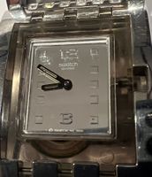 Swatch Square Brilliant SUBM103G Damen Armreif Uhr Silber