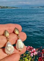 Baroque Keshi Pearl Gold Plated Earrings