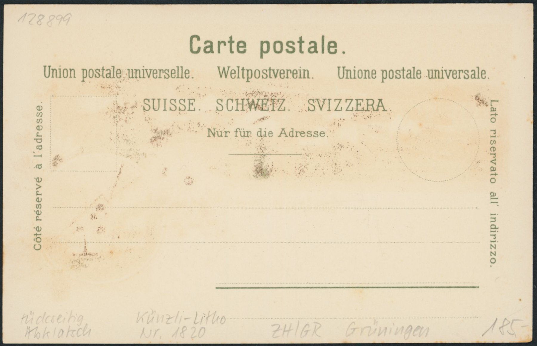 Cartoline postali: ZH Grüningen - Litho – Nuovo (secondo la descrizione) da Schindellegi venduto da leecollect 1