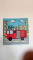Bild Feuerwehrauto Stadt Grösse ca. 45x45cm