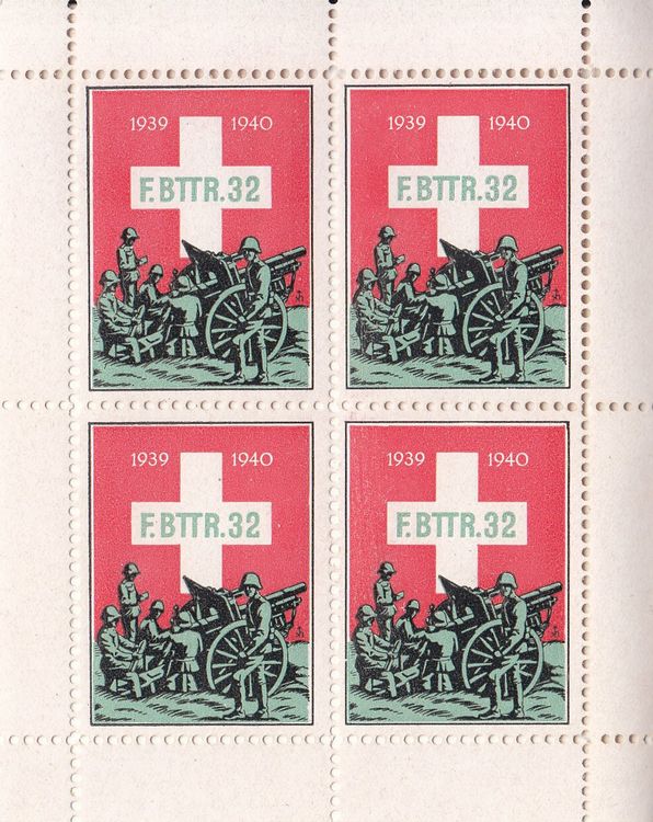 Tutti i francobolli: Artillerie Wi 196 Block gezähnt ohne Text postfrisch – Usato da Bürglen TG venduto da StampGraf