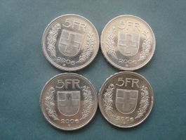5  Franken 2006  4 stk lot fast neu