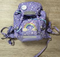 Schulrucksack Beckmann mit Regenschutz und Patches