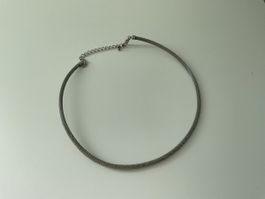 Ring Necklace, Adjustable Length, Silver Tone