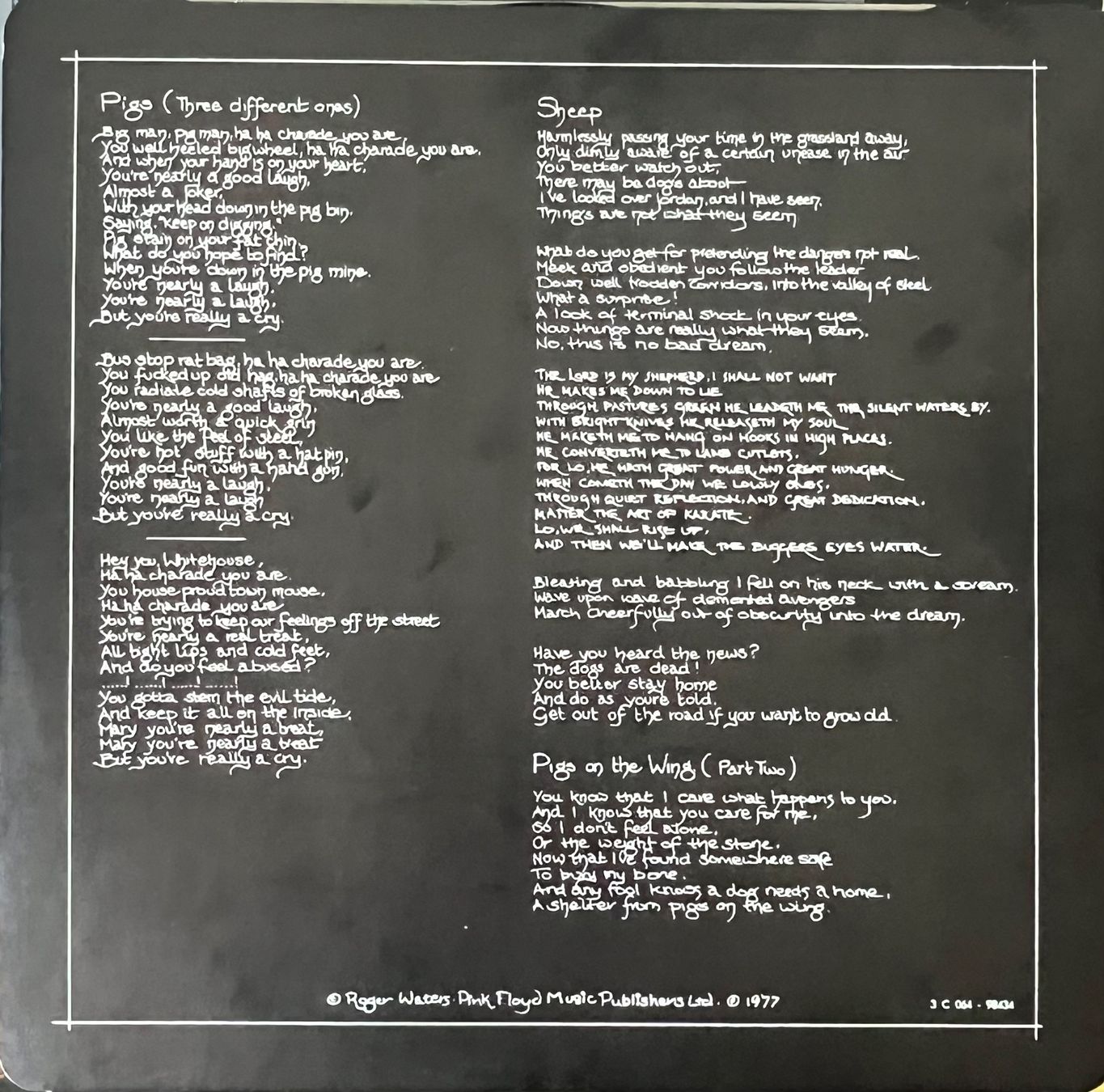 Dischi in vinile: PINK FLOYD  -  ANIMALS  /  Vinyl - LP – Usato da Horw venduto da Belowzero0 4
